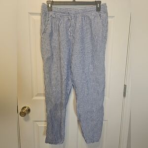 H&M Blue and White Striped Chinos